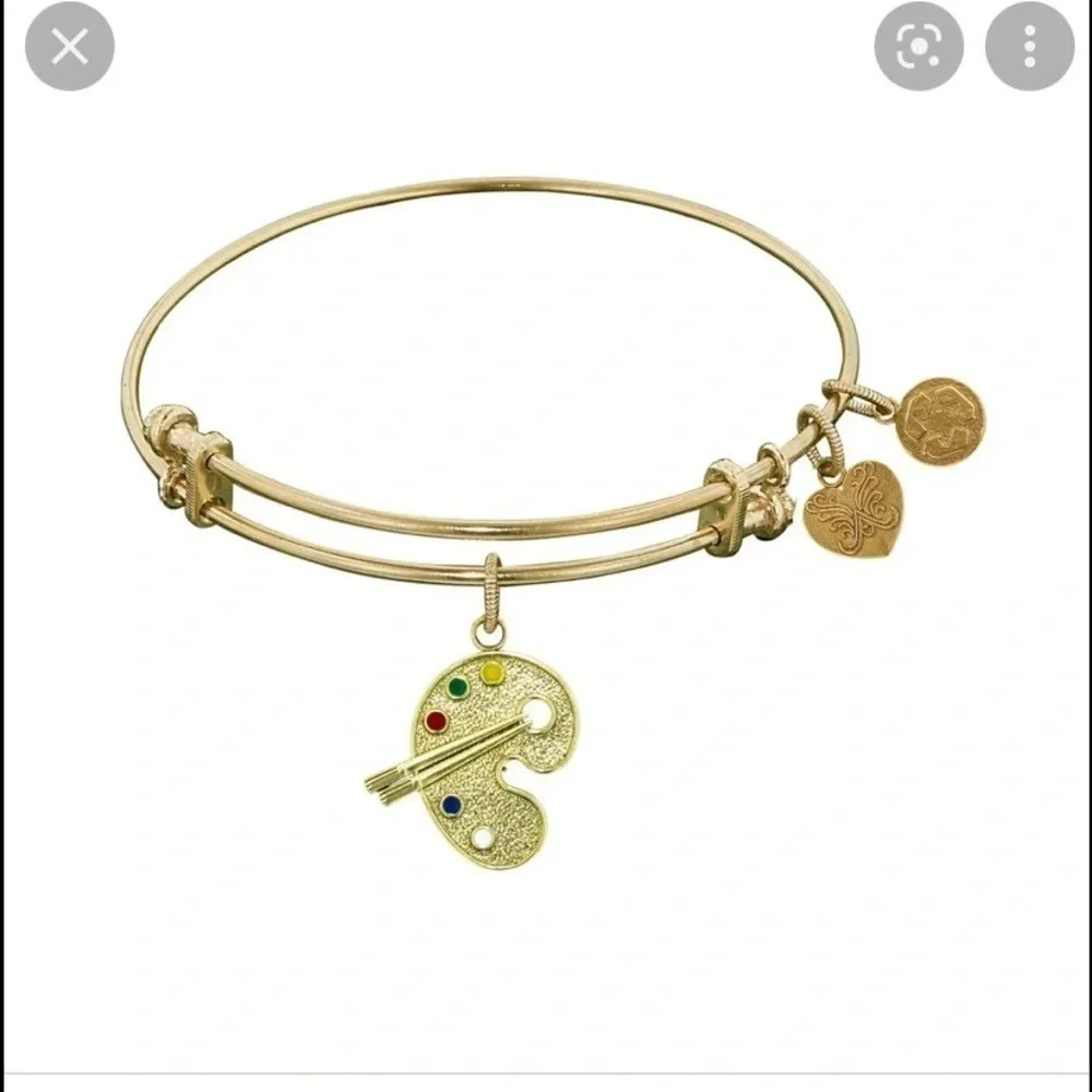 Angelica Paint Palette Bangle Bracelet Brass Adjustable
